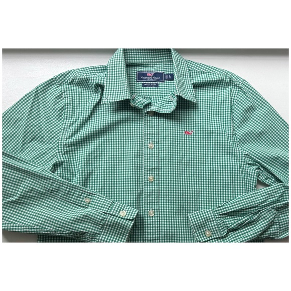 Vineyard Vines Green Gingham Button Down - Picture 1 of 4